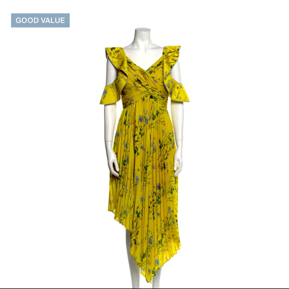 Self Portrait Floral Print Dress With Pleats